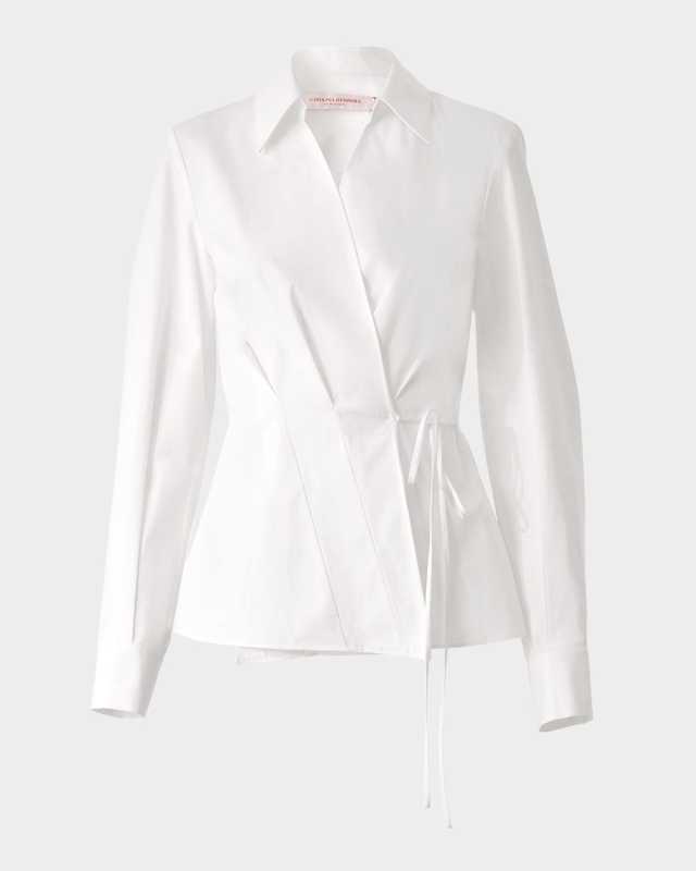 Collared Wrap Top